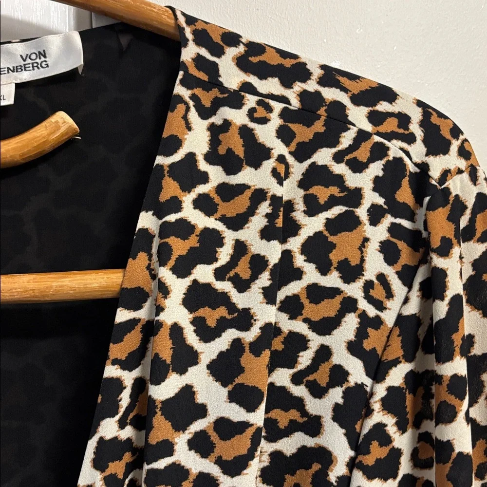 Diane Von Furstenberg Leopard Ruffle Maxi dress XL - Picture 6 of 13